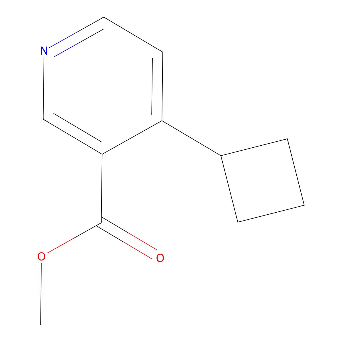 Methyl 4-cyclobutylpyridine-3-carboxylate molecular structure, CAS 1622839-20-6