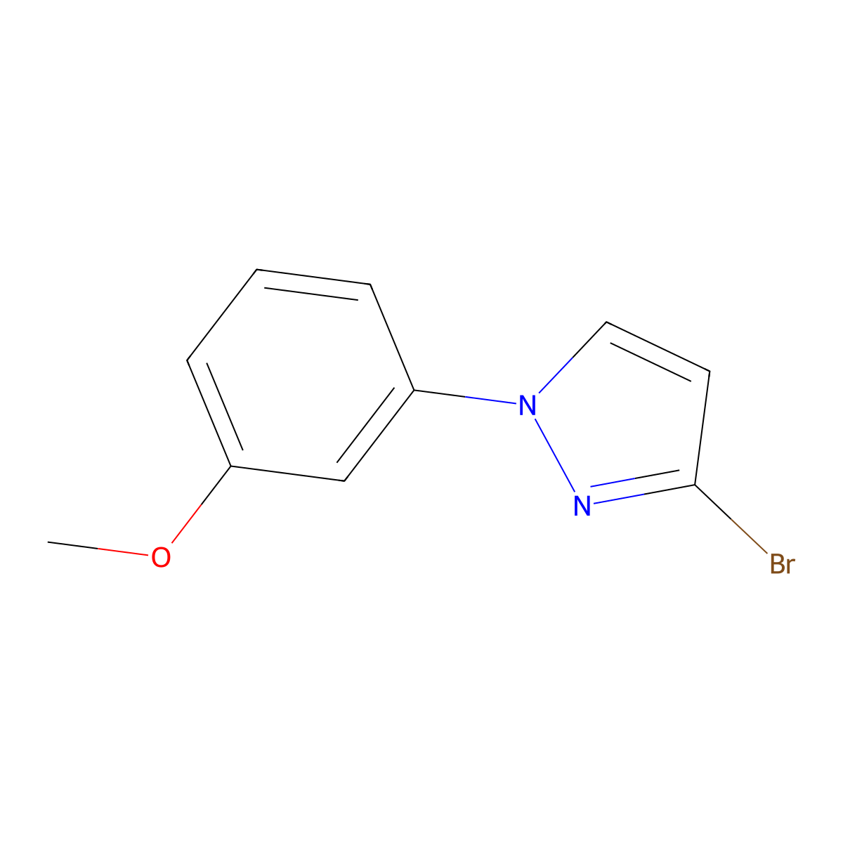 3-Bromo-1-(3-methoxyphenyl)pyrazole molecular structure, CAS 1622839-21-7