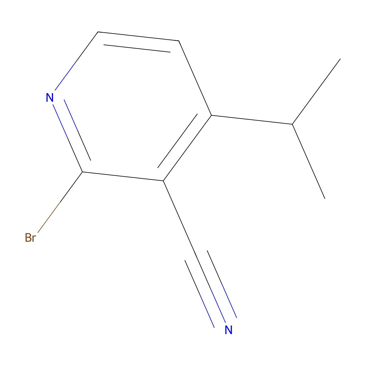 2-Bromo-3-cyano-4-(iso-propyl)pyridine molecular structure, CAS 1622839-23-9