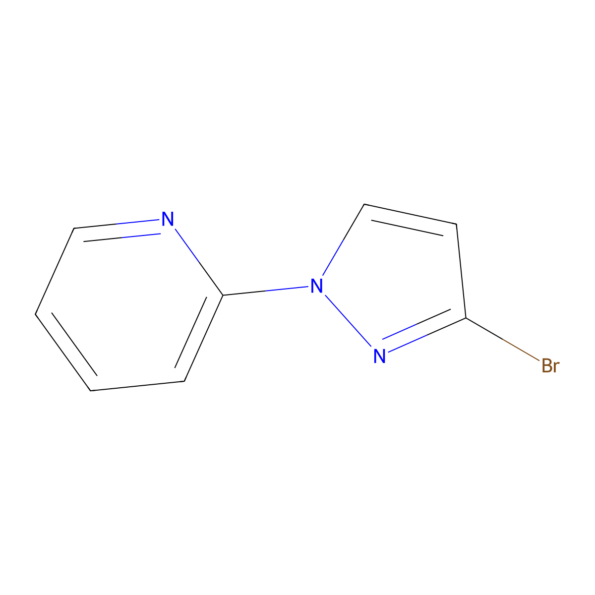 2-(3-Bromo-1H-pyrazol-1-yl)pyridine molecular structure, CAS 1622839-24-0