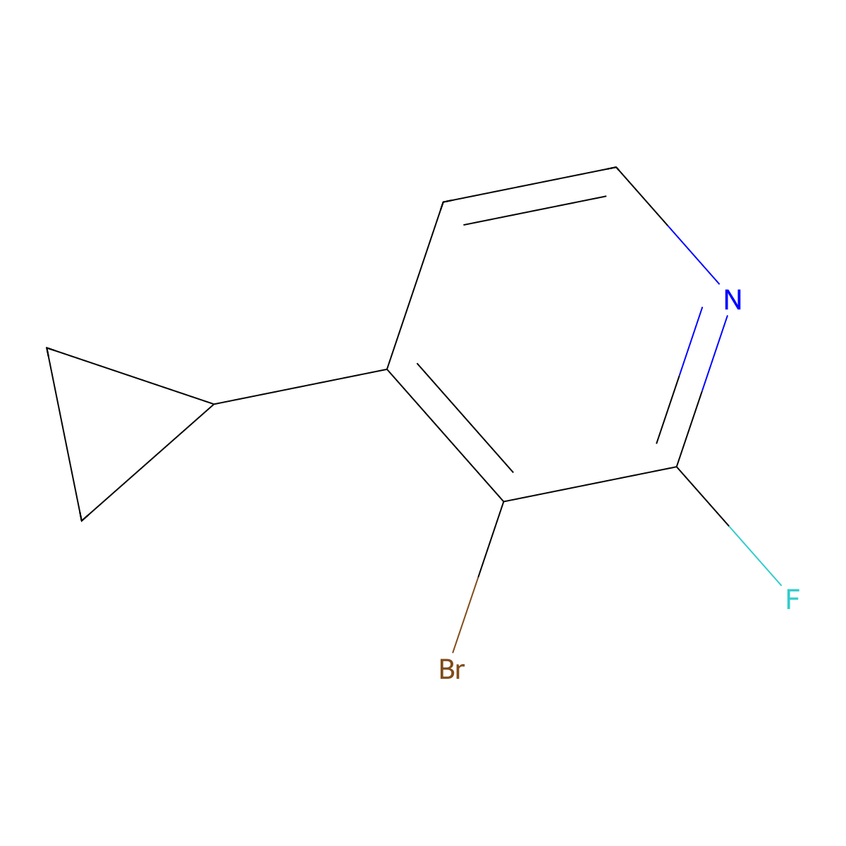 2-Fluoro-3-bromo-4-cyclopropylpyridine molecular structure, CAS 1622839-27-3