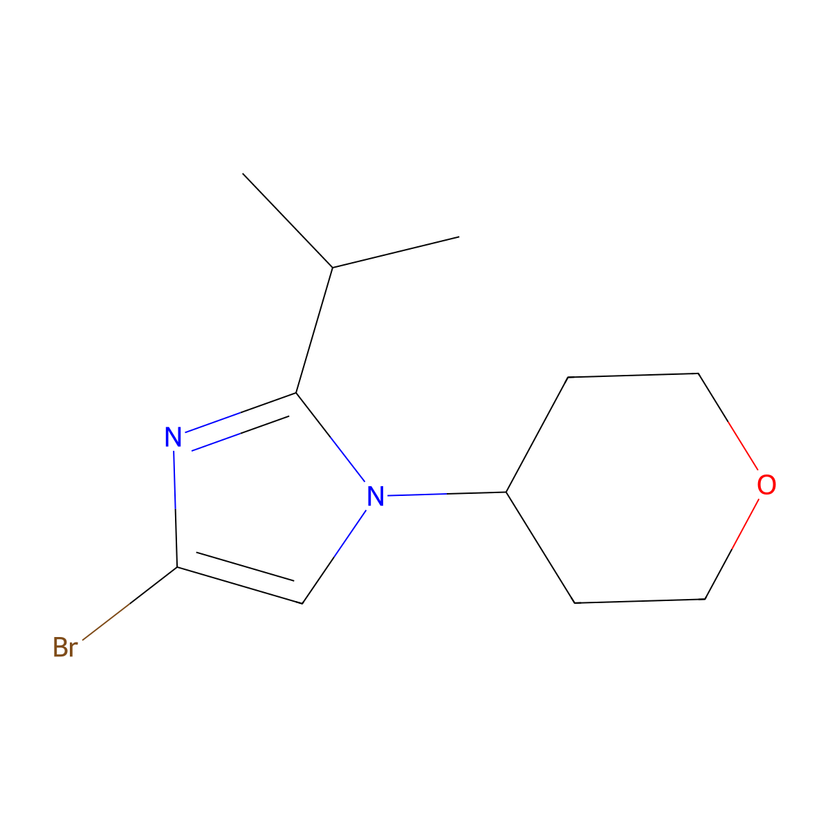 4-Bromo-1-(oxan-4-yl)-2-(iso-propyl)imidazole molecular structure, CAS 1622839-32-0