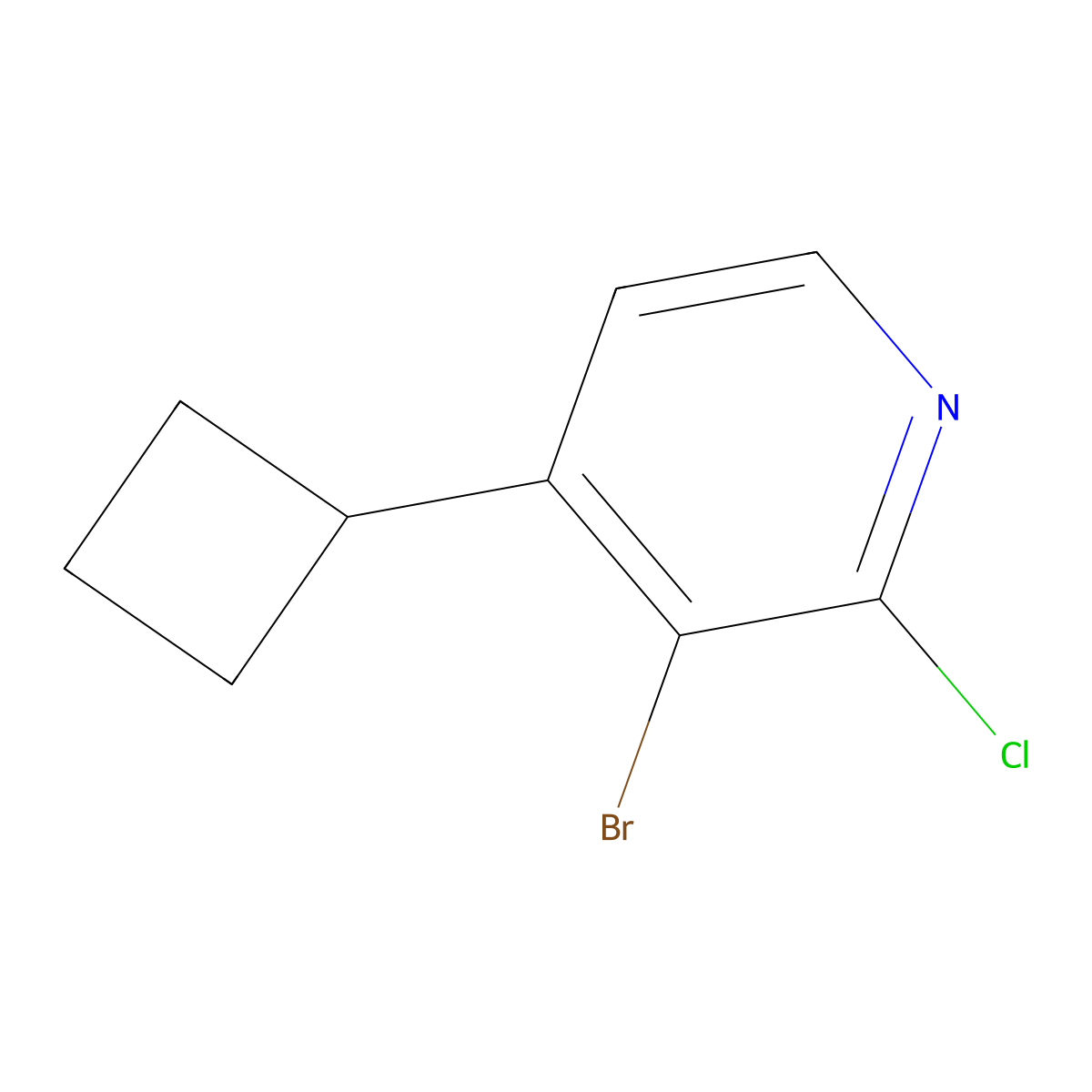 3-Bromo-4-cyclobutyl-2-chloropyridine molecular structure, CAS 1622839-34-2