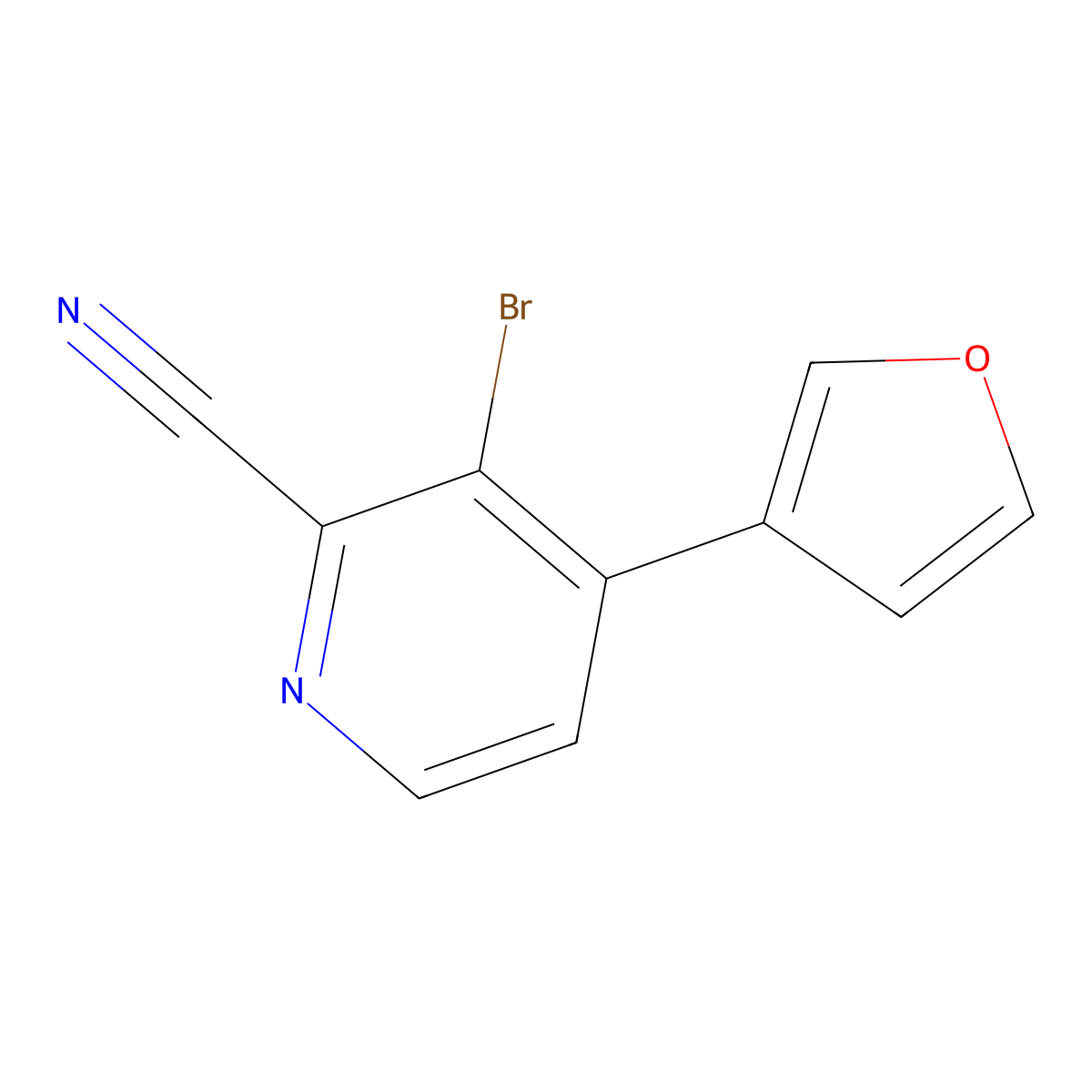 3-Bromo-4-(3-furyl)-2-pyridinecarbonitrile molecular structure, CAS 1622839-41-1