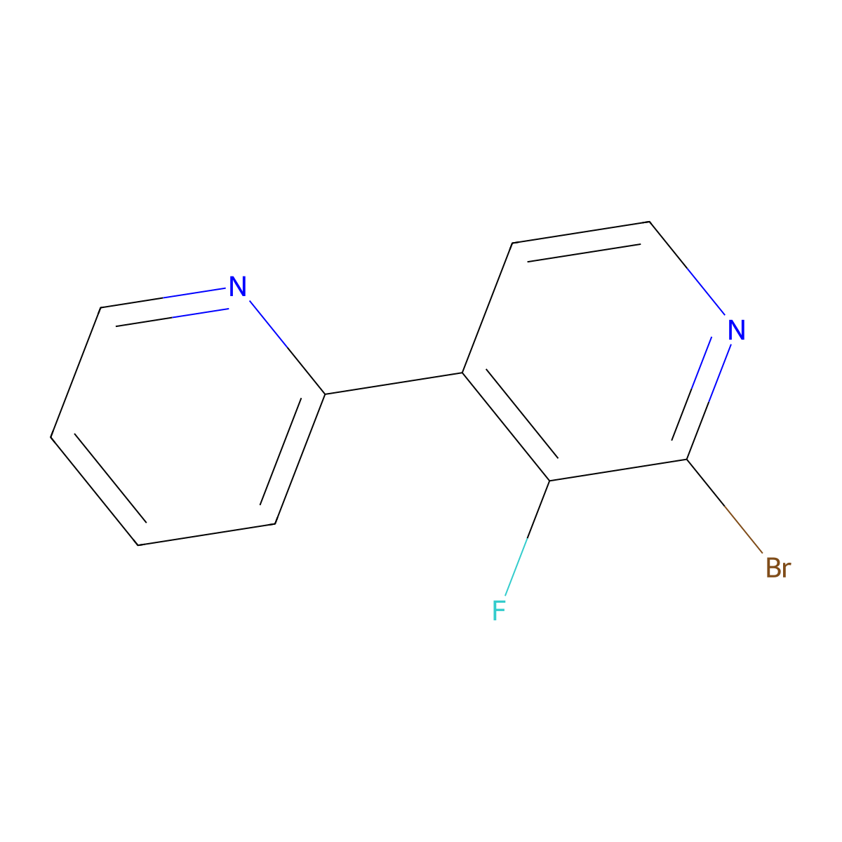 2-Bromo-3-fluoro-4,2'-bipyridine molecular structure, CAS 1622839-44-4