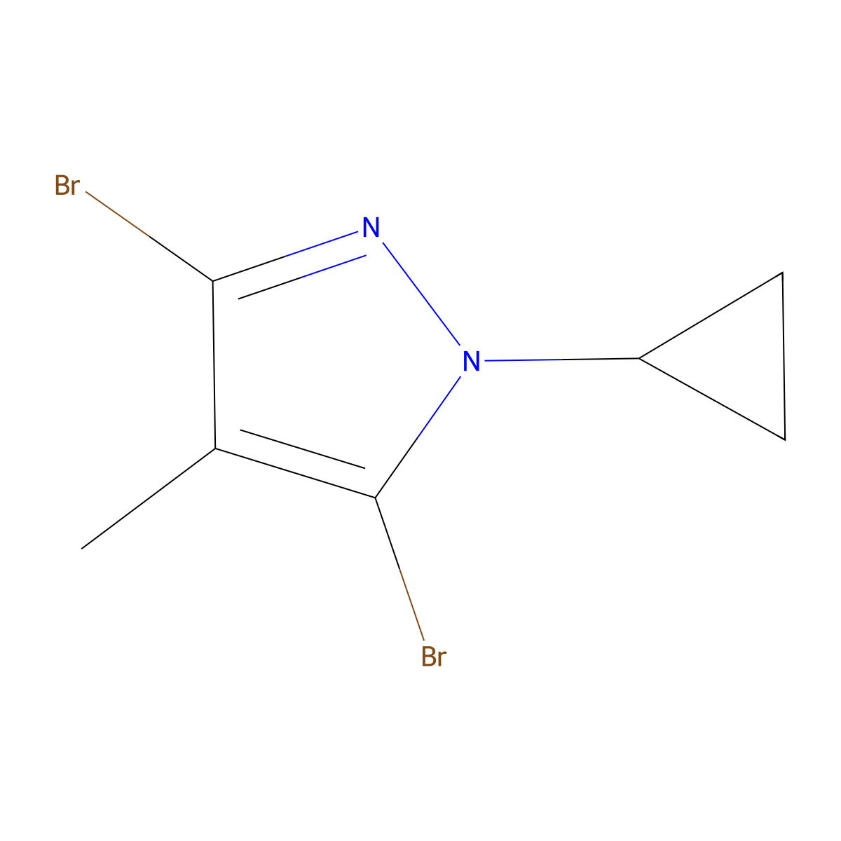 3,5-Dibromo-4-methyl-1-(cyclopropyl)-1H-pyrazole molecular structure, CAS 1622839-46-6