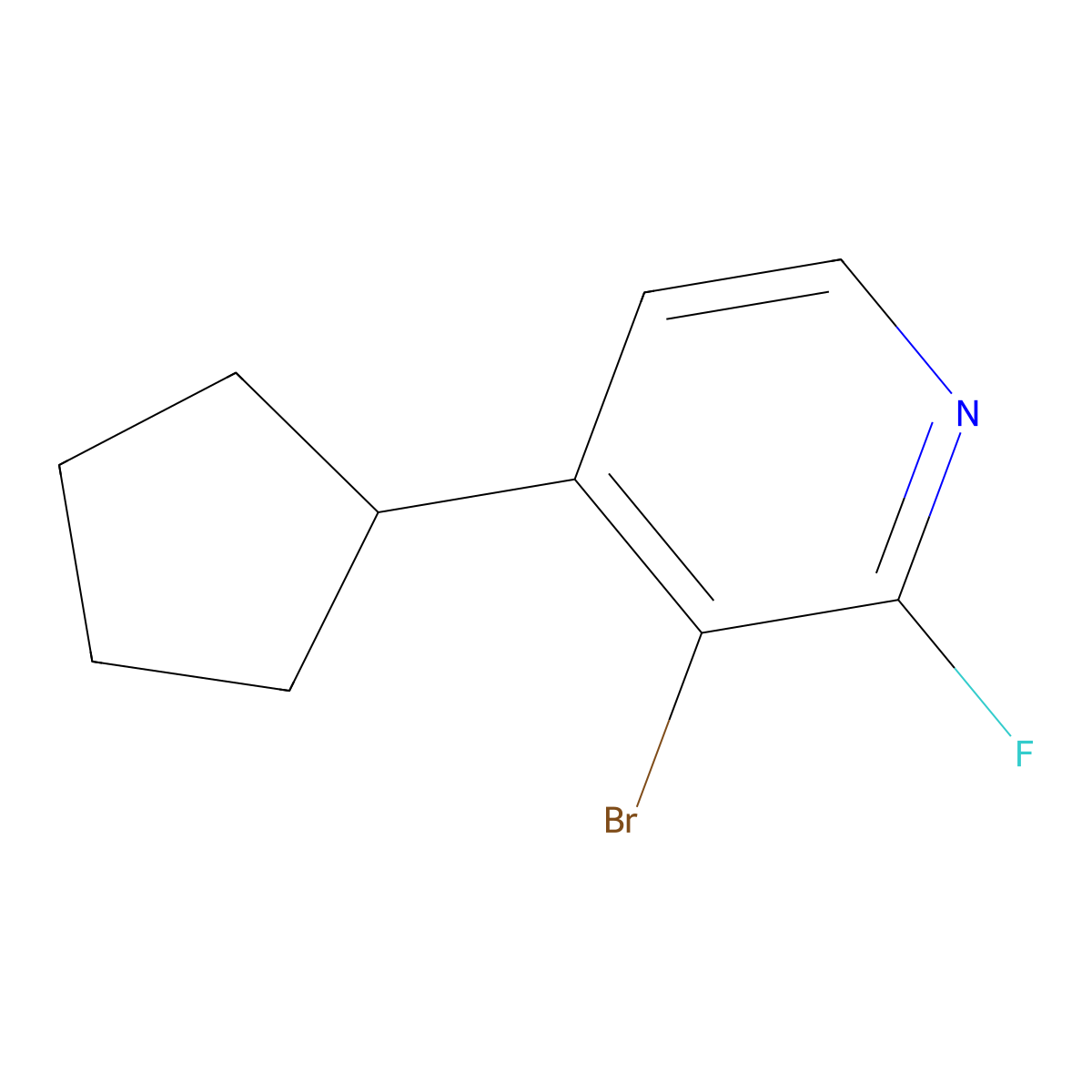 2-Fluoro-3-bromo-4-cyclopentylpyridine molecular structure, CAS 1622839-47-7