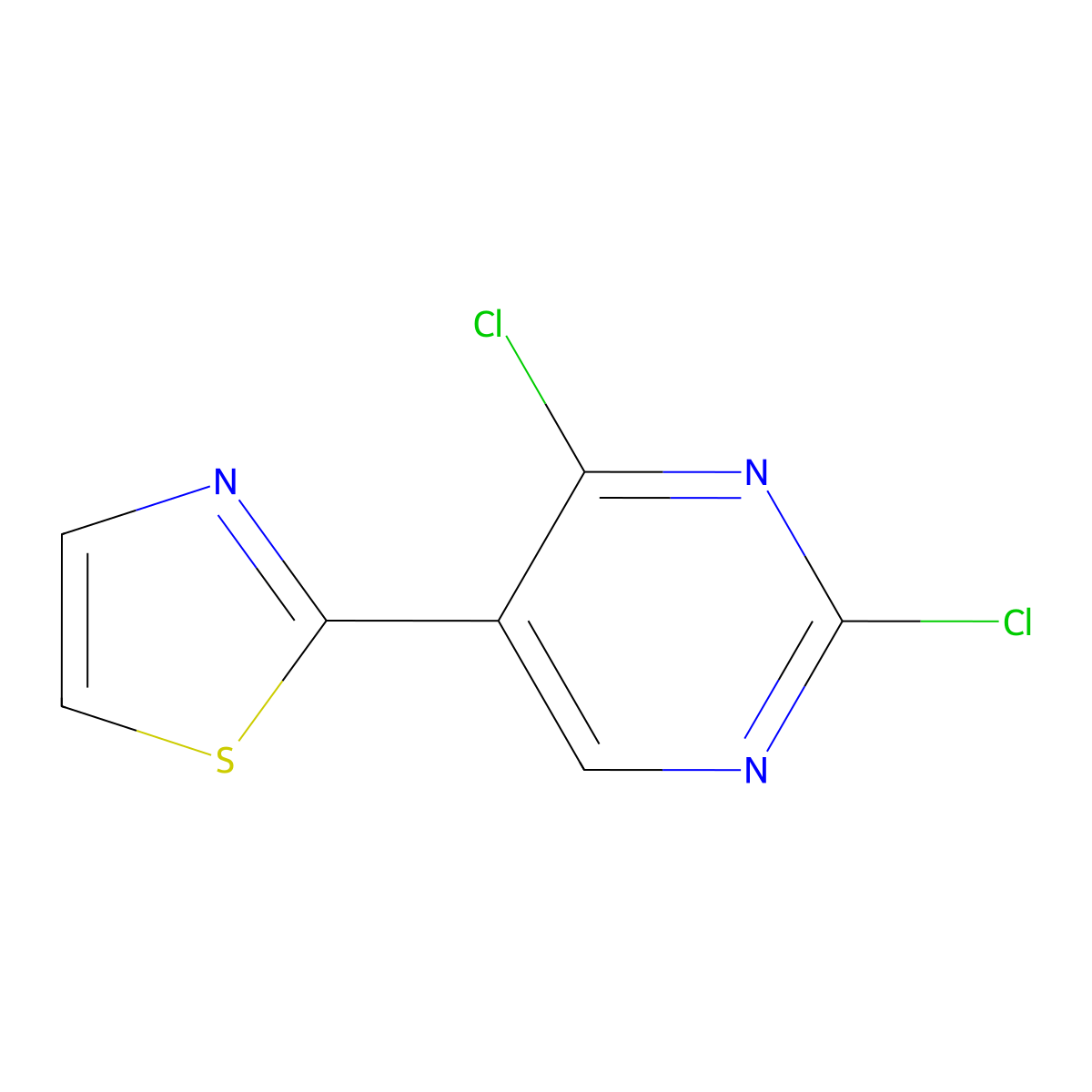 2,4-Dichloro-5-(thiazol-2-yl)pyrimidine molecular structure, CAS 1622839-50-2