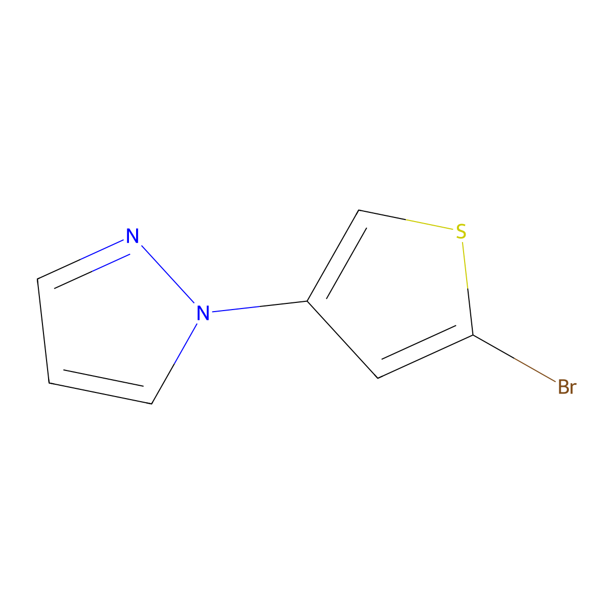 2-Bromo-4-(1H-pyrazol-1-yl)thiophene molecular structure, CAS 1622839-52-4