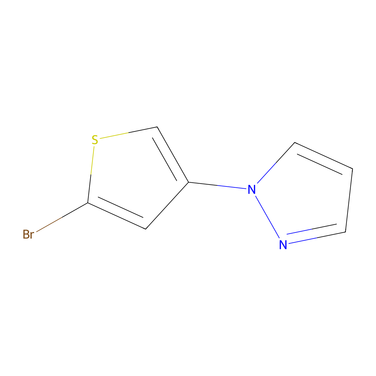 2-Bromo-4-(1H-pyrazol-1-yl)thiophene molecular structure, CAS 1622839-52-4