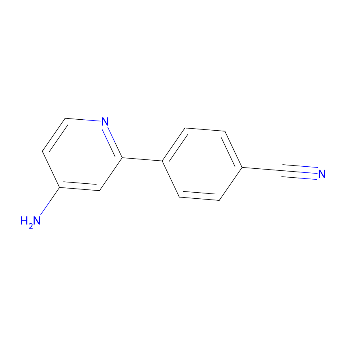 4-Amino-2-(4-cyanophenyl)pyridine molecular structure, CAS 1622839-56-8