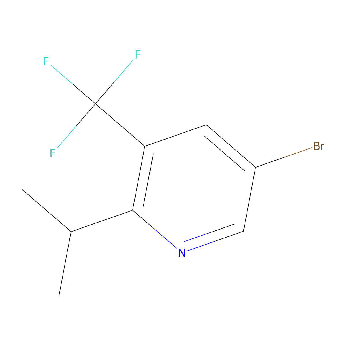 5-Bromo-2-(iso-propyl)-3-(trifluoromethyl)pyridine molecular structure, CAS 1622839-58-0