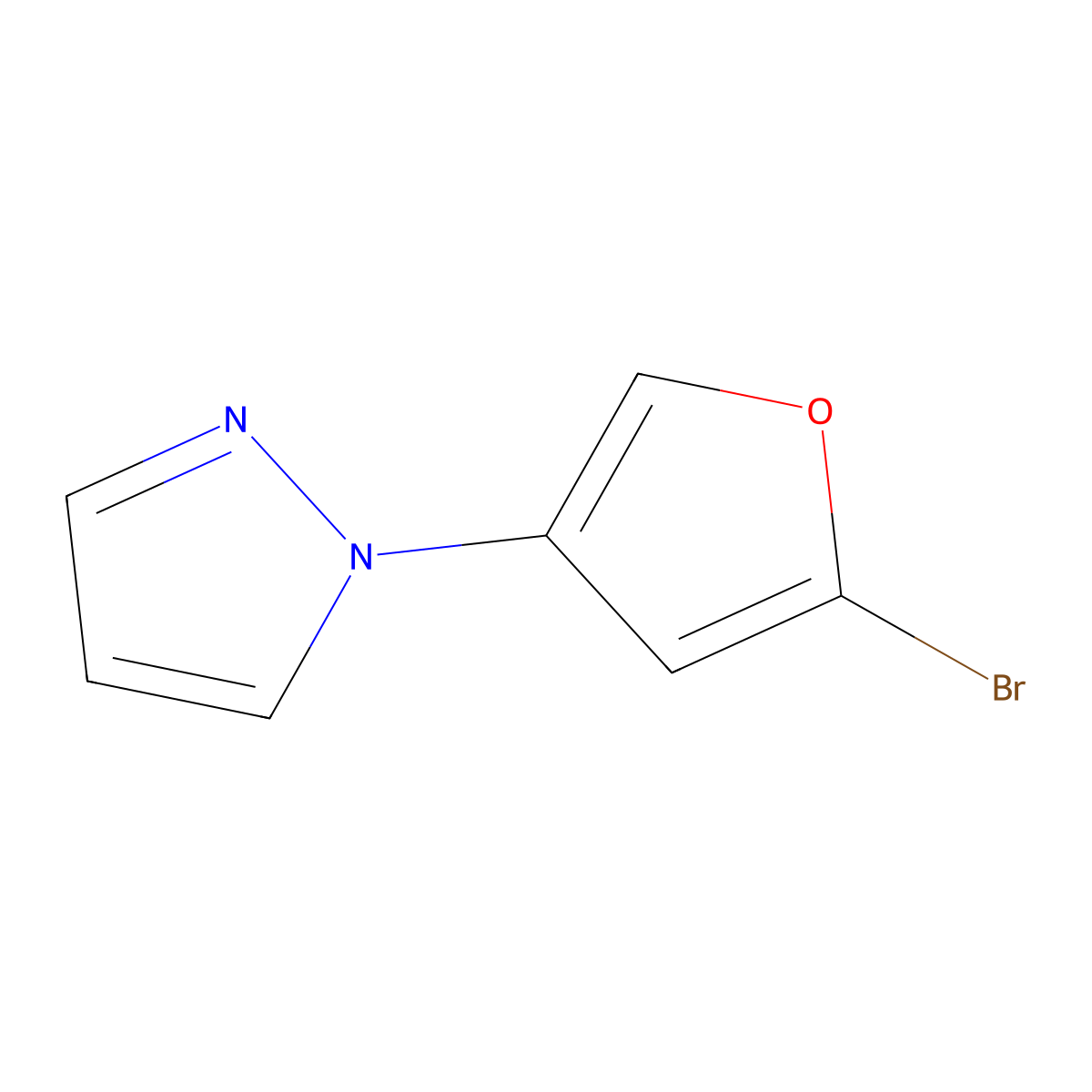 2-Bromo-4-(1H-pyrazol-1-yl)furan molecular structure, CAS 1622839-59-1