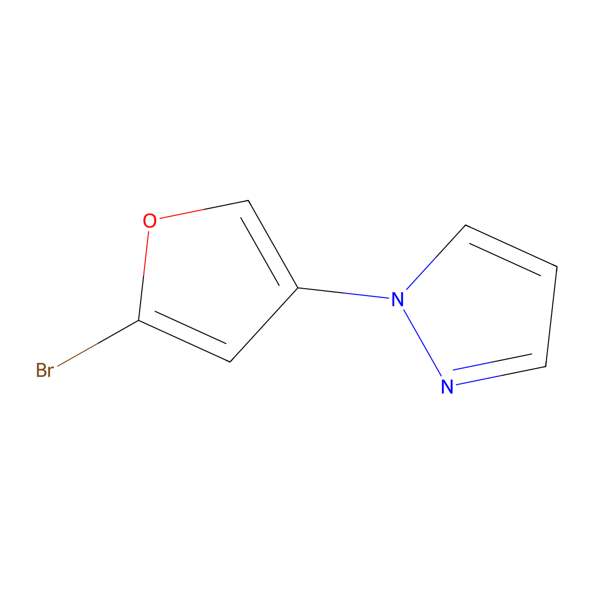 2-Bromo-4-(1H-pyrazol-1-yl)furan molecular structure, CAS 1622839-59-1