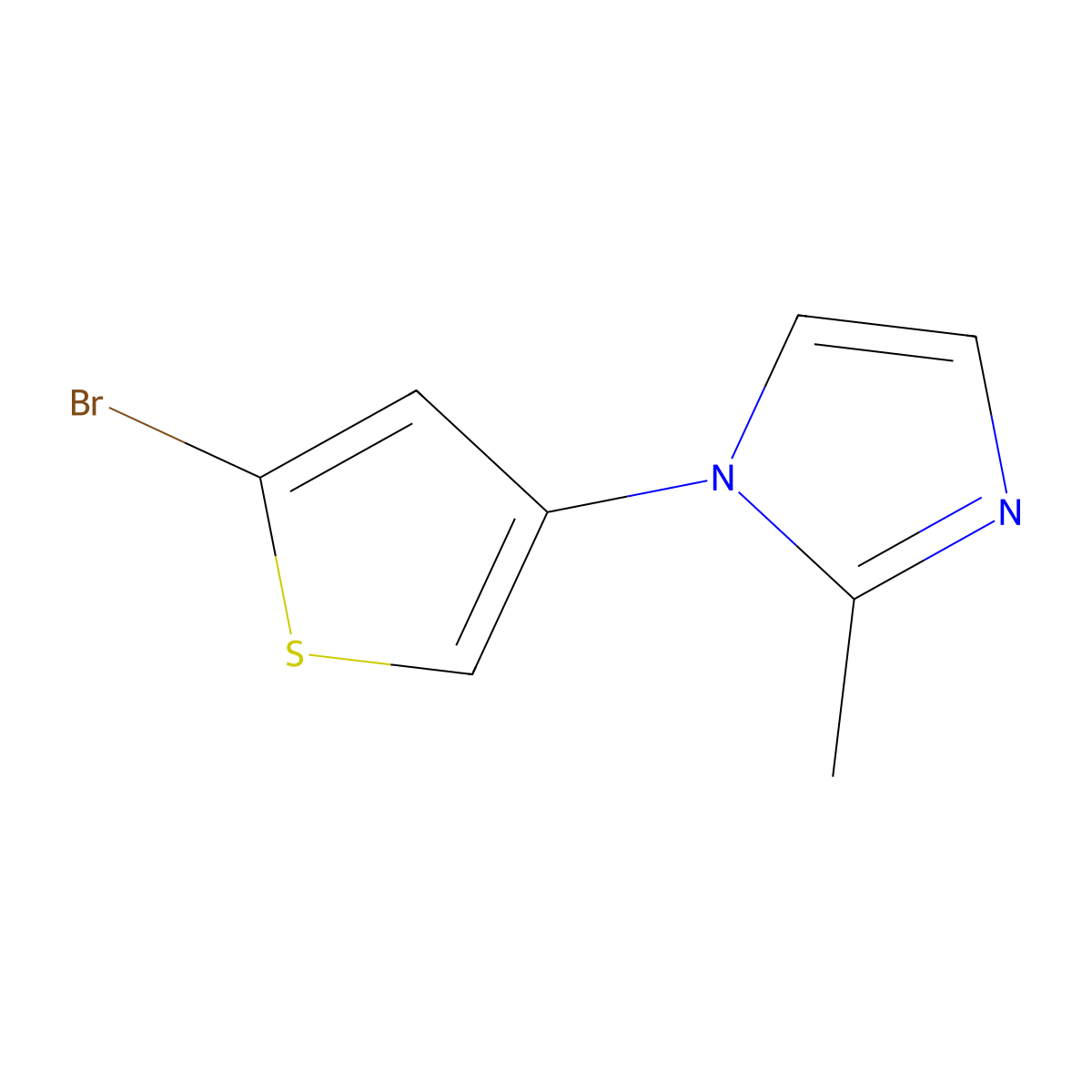 2-Bromo-4-(2-methylimidazol-1-yl)thiophene molecular structure, CAS 1622839-62-6