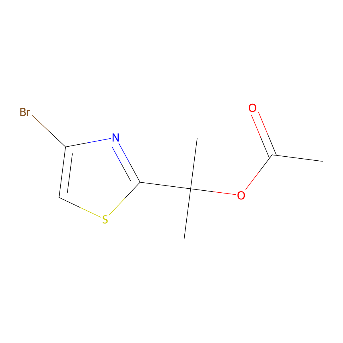 2-(4-Bromothiazole)-2-acetoxypropane molecular structure, CAS 1622839-63-7