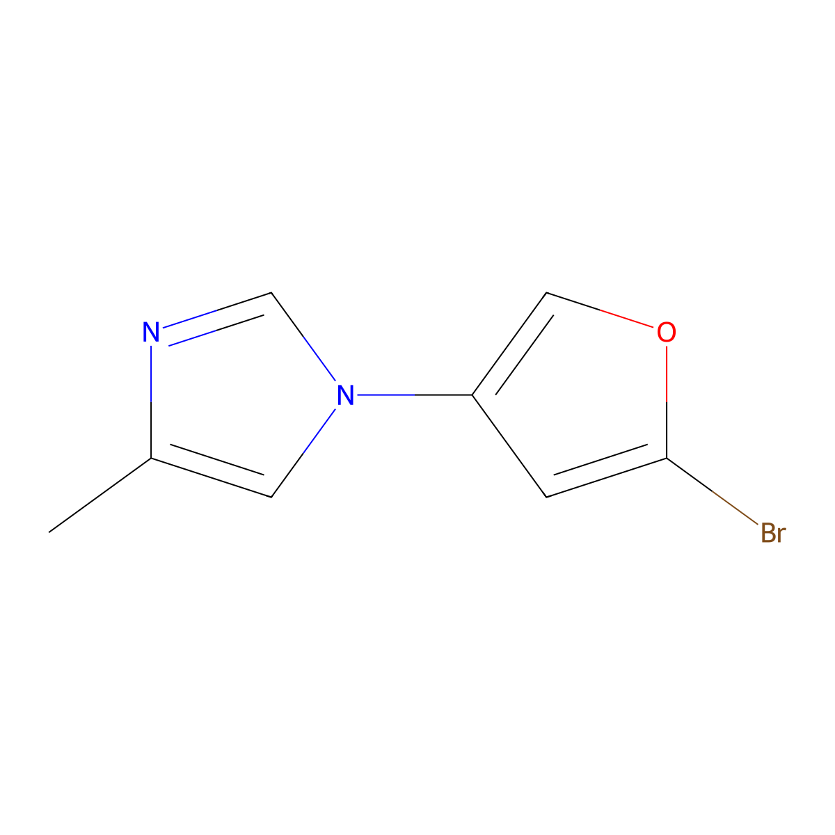 2-Bromo-4-(4-methylimidazol-1-yl)furan molecular structure, CAS 1622839-64-8