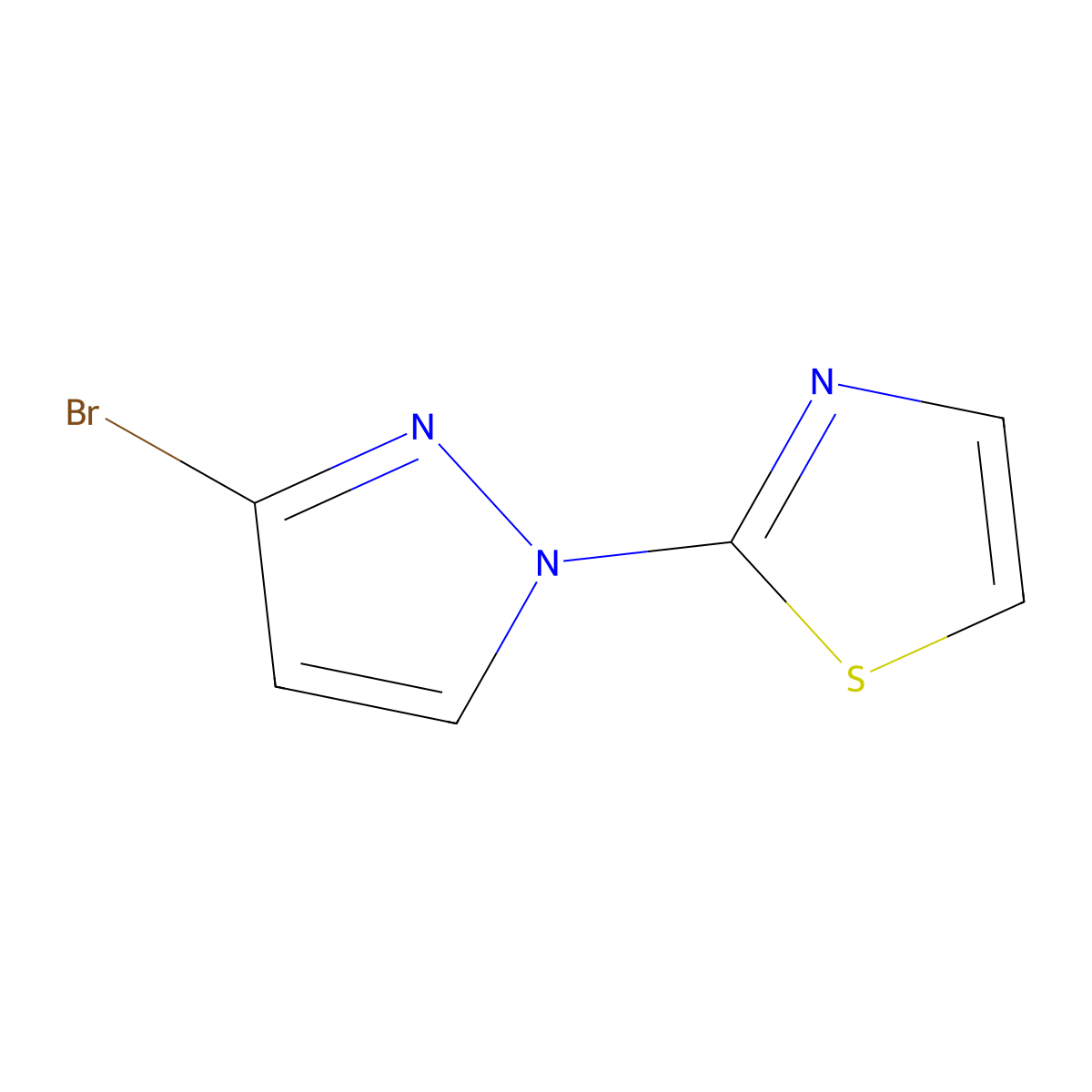 3-Bromo-1-(thiazol-2-YL)-1H-pyrazole molecular structure, CAS 1622839-66-0