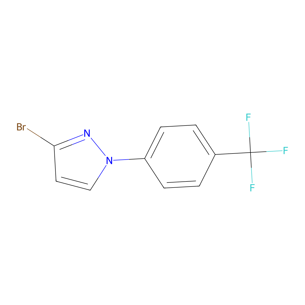 3-Bromo-1-(4-trifluoromethylphenyl)-1H-pyrazole molecular structure, CAS 1622839-69-3
