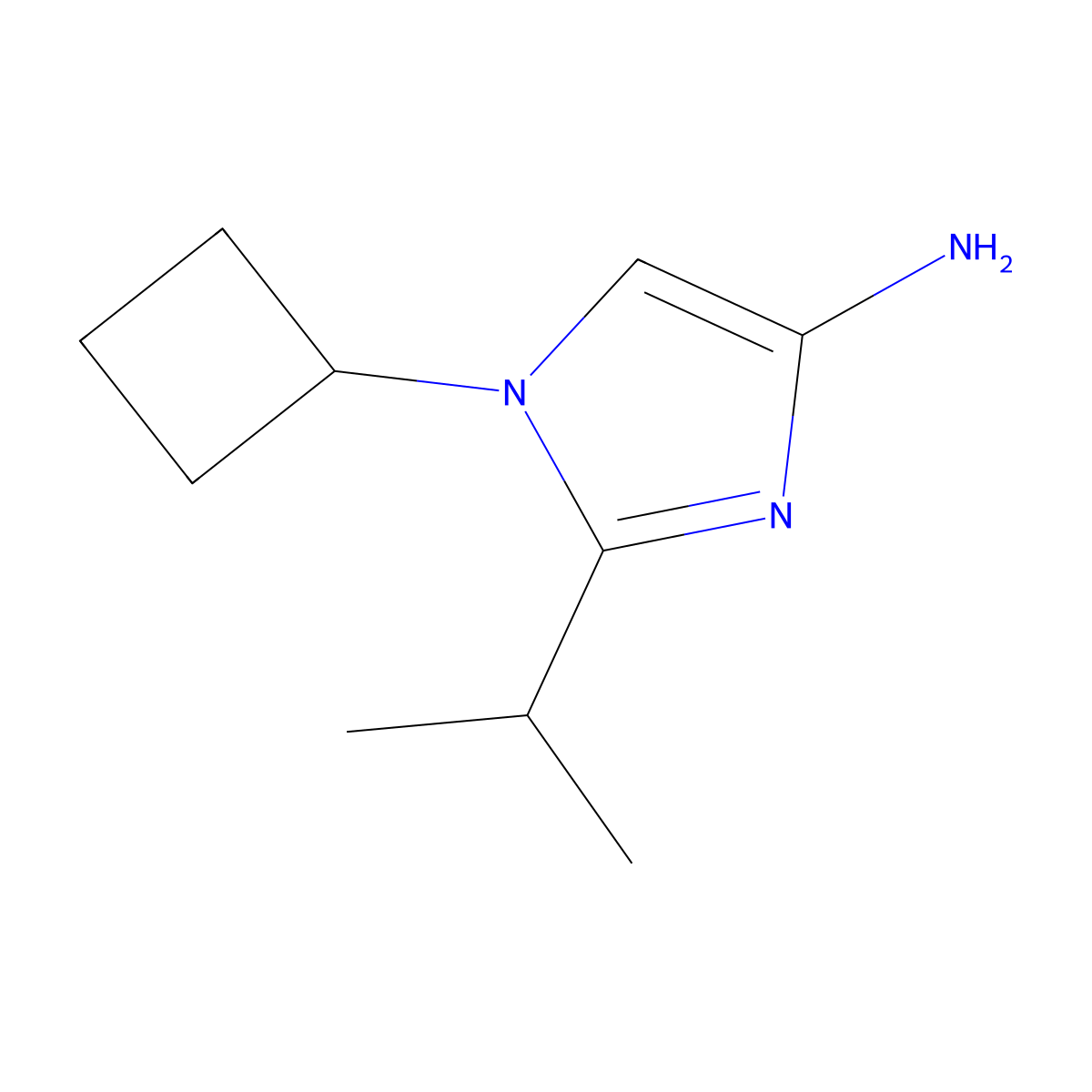 1-Cyclobutyl-2-(1-methylethyl)-1H-imidazol-4-amine molecular structure, CAS 1622839-70-6