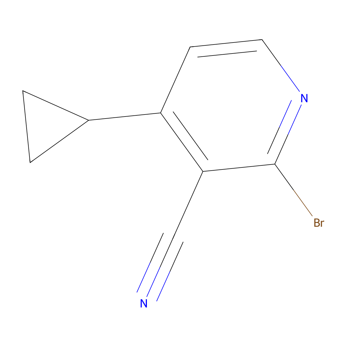 2-Bromo-3-cyano-4-cyclopropylpyridine molecular structure, CAS 1622839-72-8