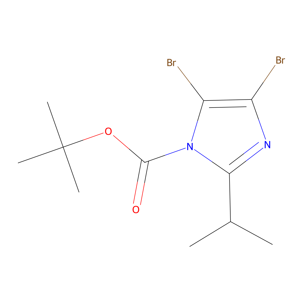 4,5-Dibromo-1-Boc-2-(iso-propyl)-1H-imidazole molecular structure, CAS 1622839-75-1