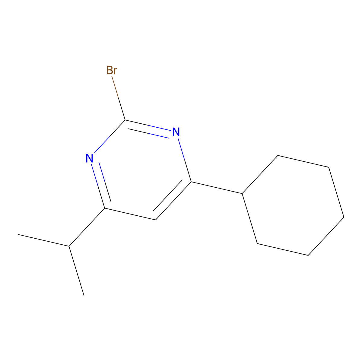 2-Bromo-4-cyclohexyl-6-(iso-propyl)pyrimidine molecular structure, CAS 1622839-76-2