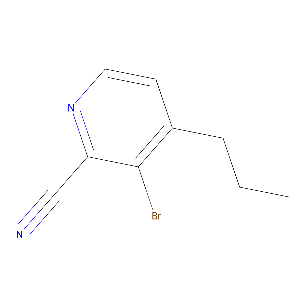 3-Bromo-4-(n-propyl)-2-pyridinecarbonitrile molecular structure, CAS 1622839-77-3