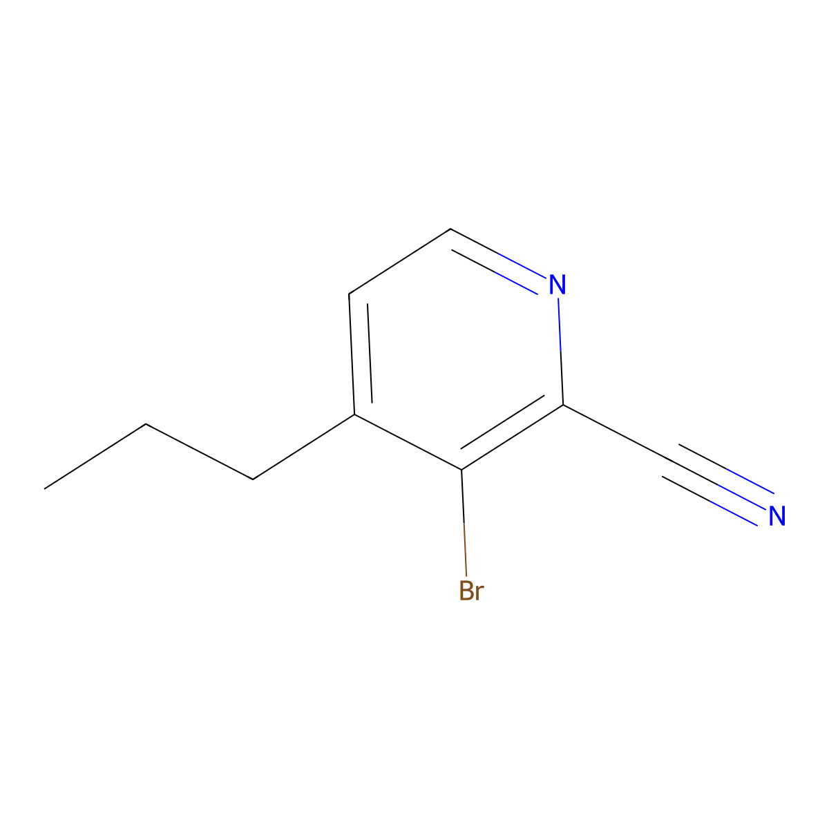 3-Bromo-4-(n-propyl)-2-pyridinecarbonitrile molecular structure, CAS 1622839-77-3