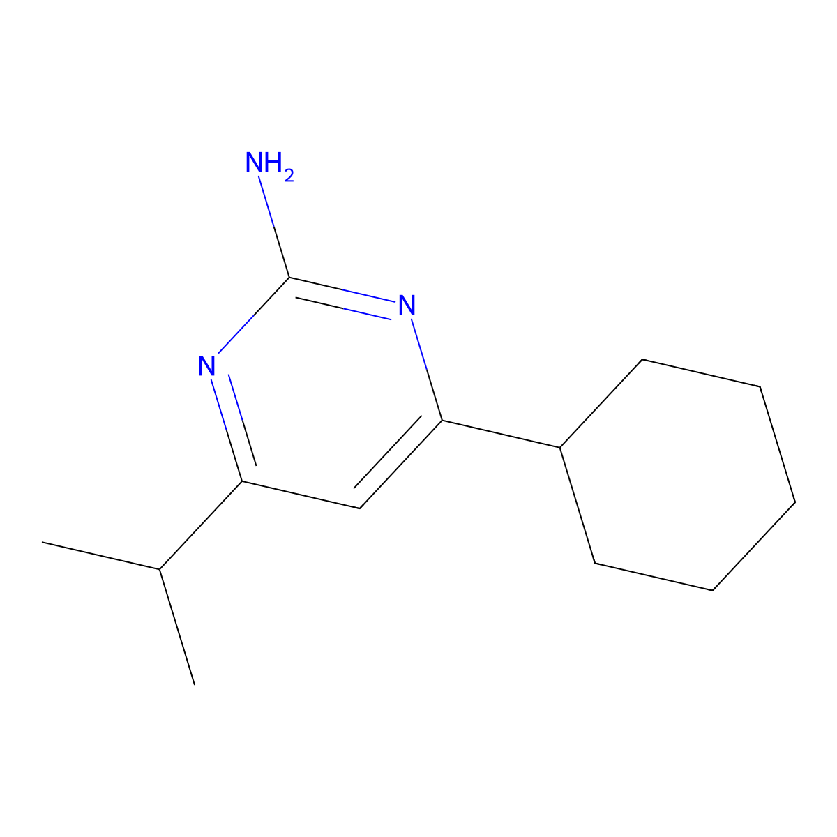 2-Amino-4-cyclohexyl-6-(iso-propyl)pyrimidine molecular structure, CAS 1622839-79-5