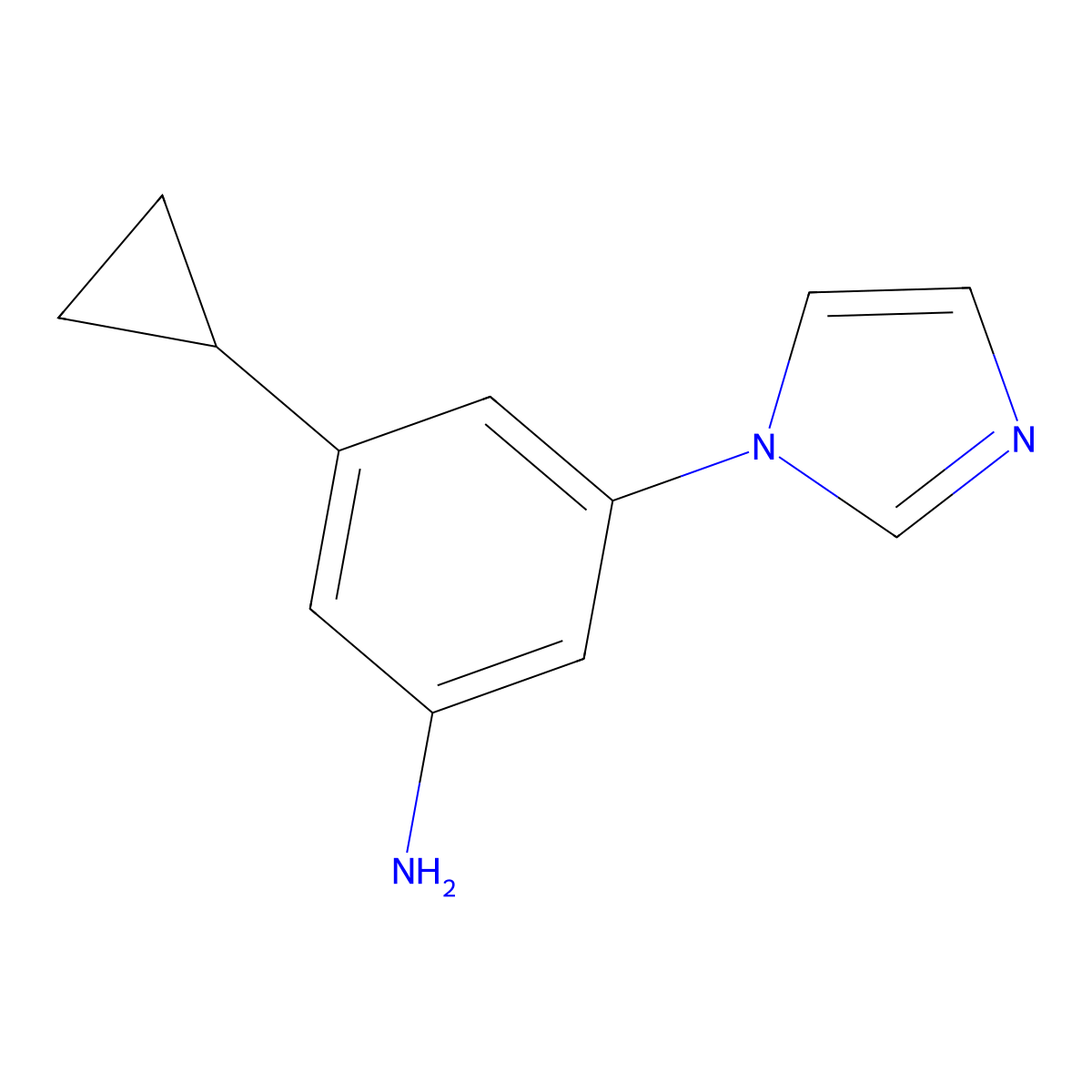 3-Cyclopropyl-5-(1H-imidazol-1-yl)aniline molecular structure, CAS 1622839-83-1