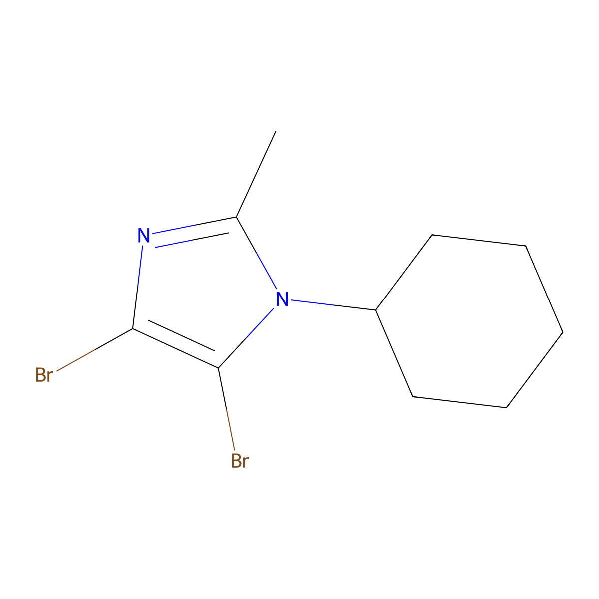 4,5-Dibromo-1-cyclohexyl-2-methyl-1H-imidazole molecular structure, CAS 1622839-91-1