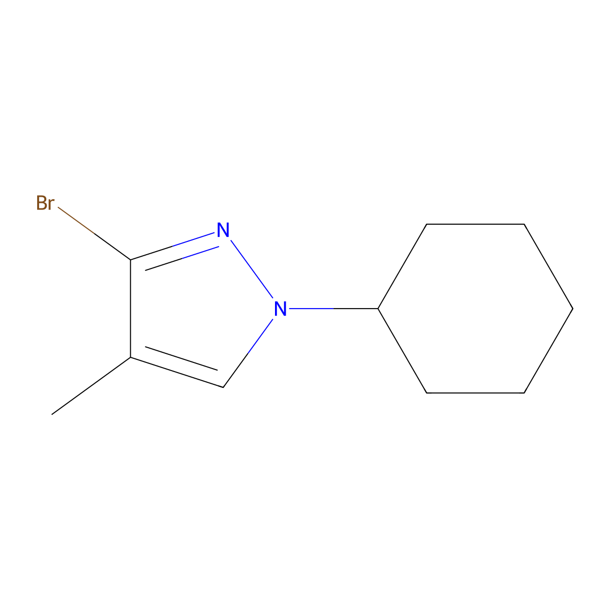 3-Bromo-4-methyl-1-cyclohexyl-1H-pyrazole molecular structure, CAS 1622839-99-9