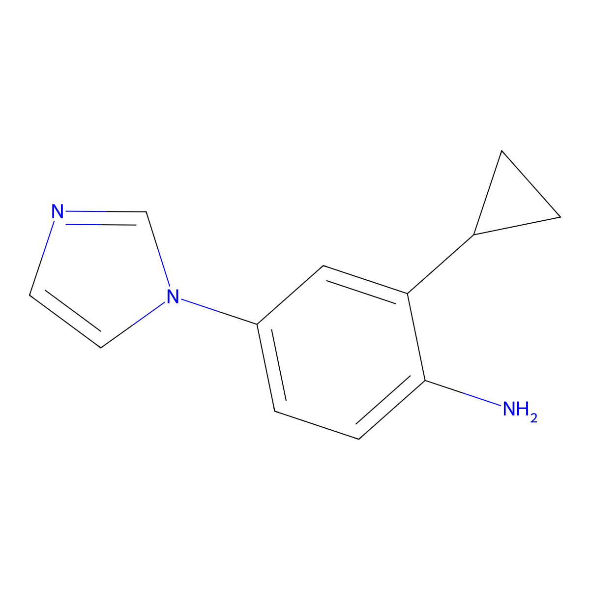 2-Cyclopropyl-4-(1H-imidazol-1-yl)aniline molecular structure, CAS 1622840-01-0