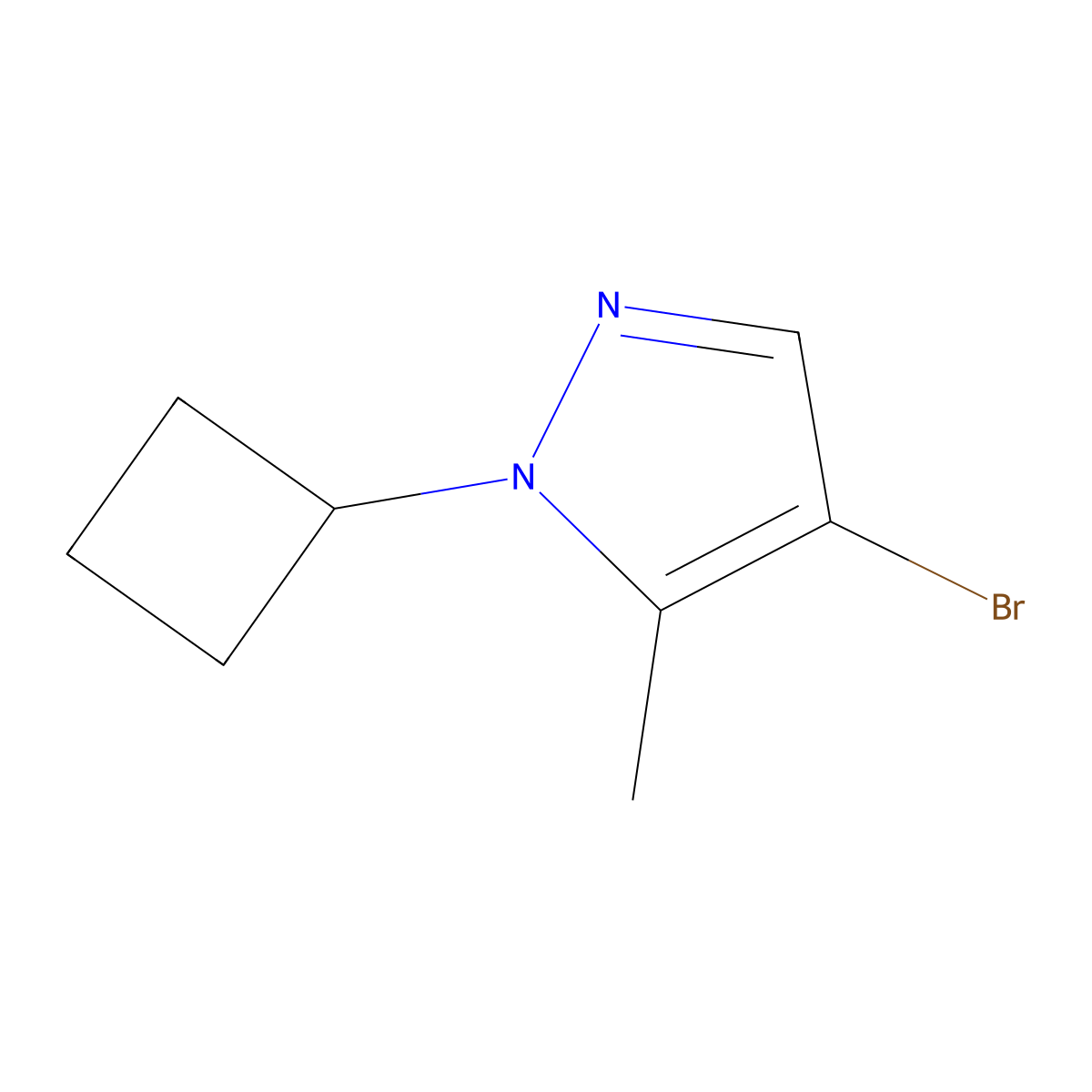 4-Bromo-1-cyclobutyl-5-methyl-1H-pyrazole molecular structure, CAS 1622840-02-1