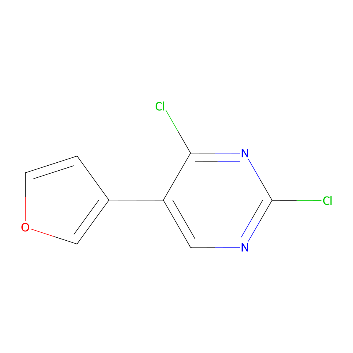 2,4-Dichloro-5-(3-furyl)pyrimidine molecular structure, CAS 1622840-05-4