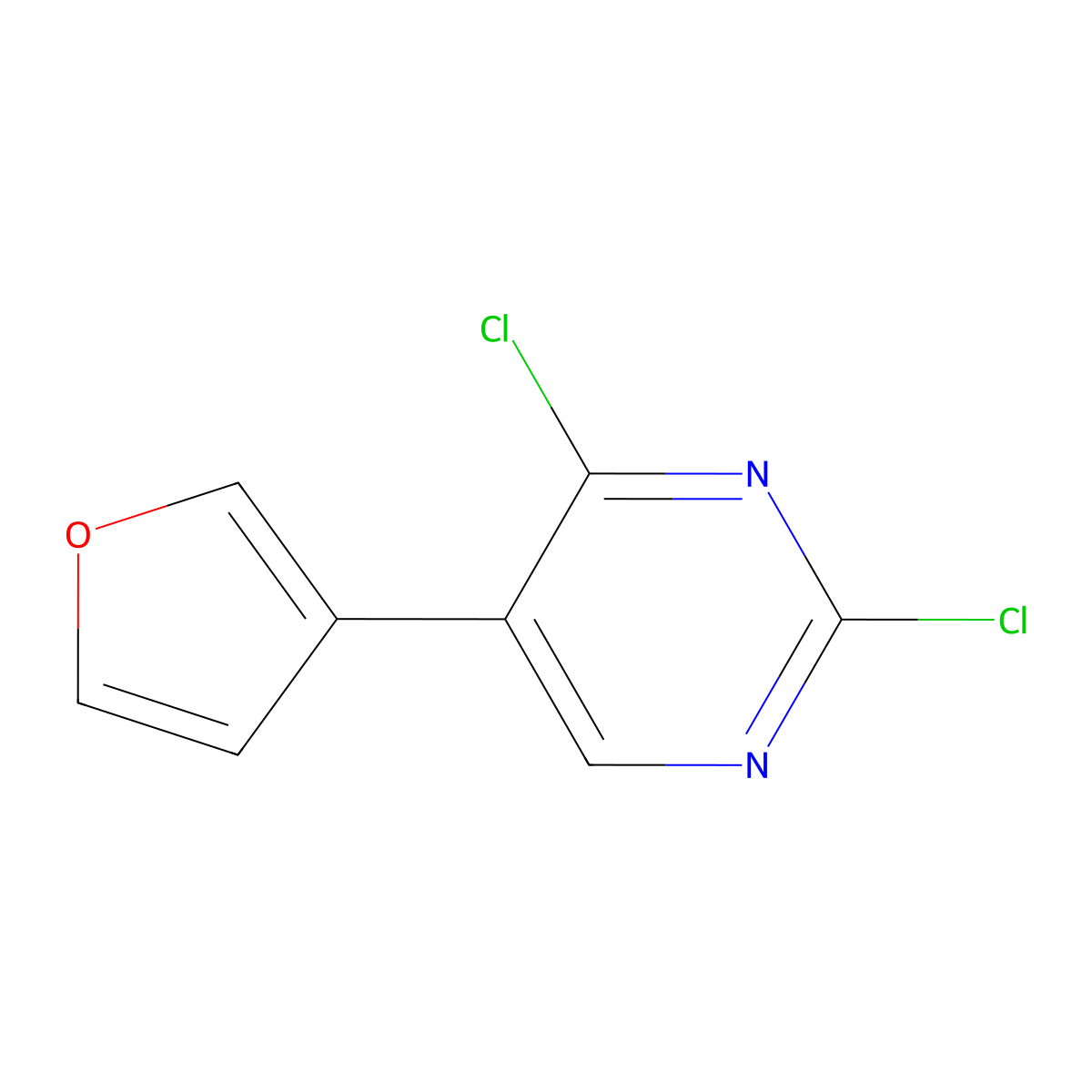 2,4-Dichloro-5-(3-furyl)pyrimidine molecular structure, CAS 1622840-05-4