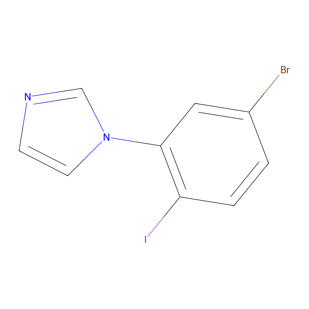 4-Iodo-3-(1H-imidazol-1-yl)bromobenzene molecular structure, CAS 1622840-06-5