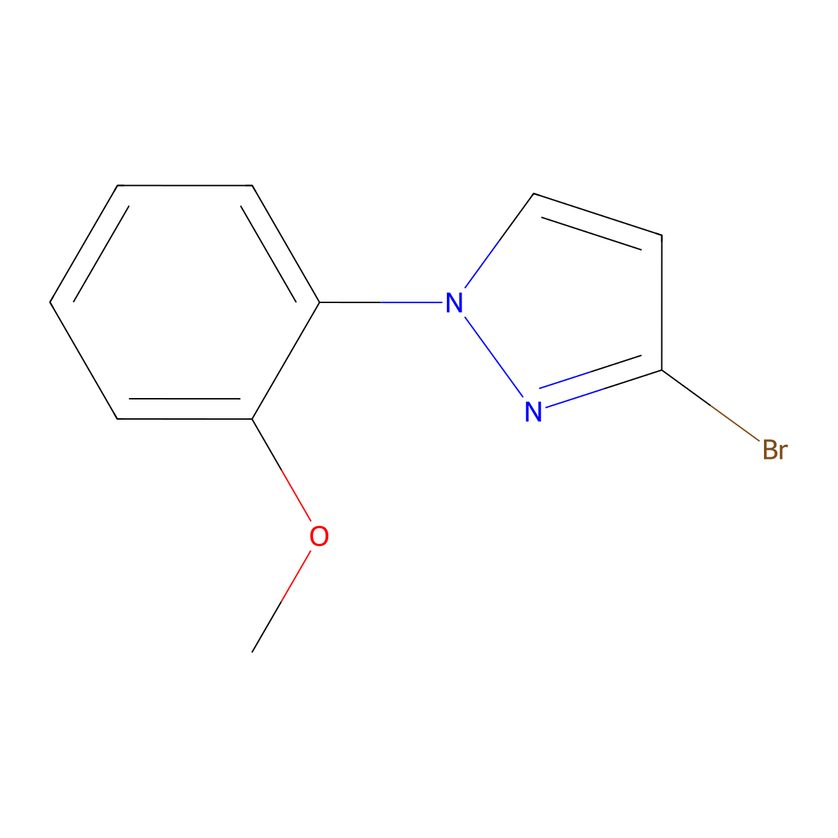 3-Bromo-1-(2-methoxyphenyl)pyrazole molecular structure, CAS 1622840-07-6
