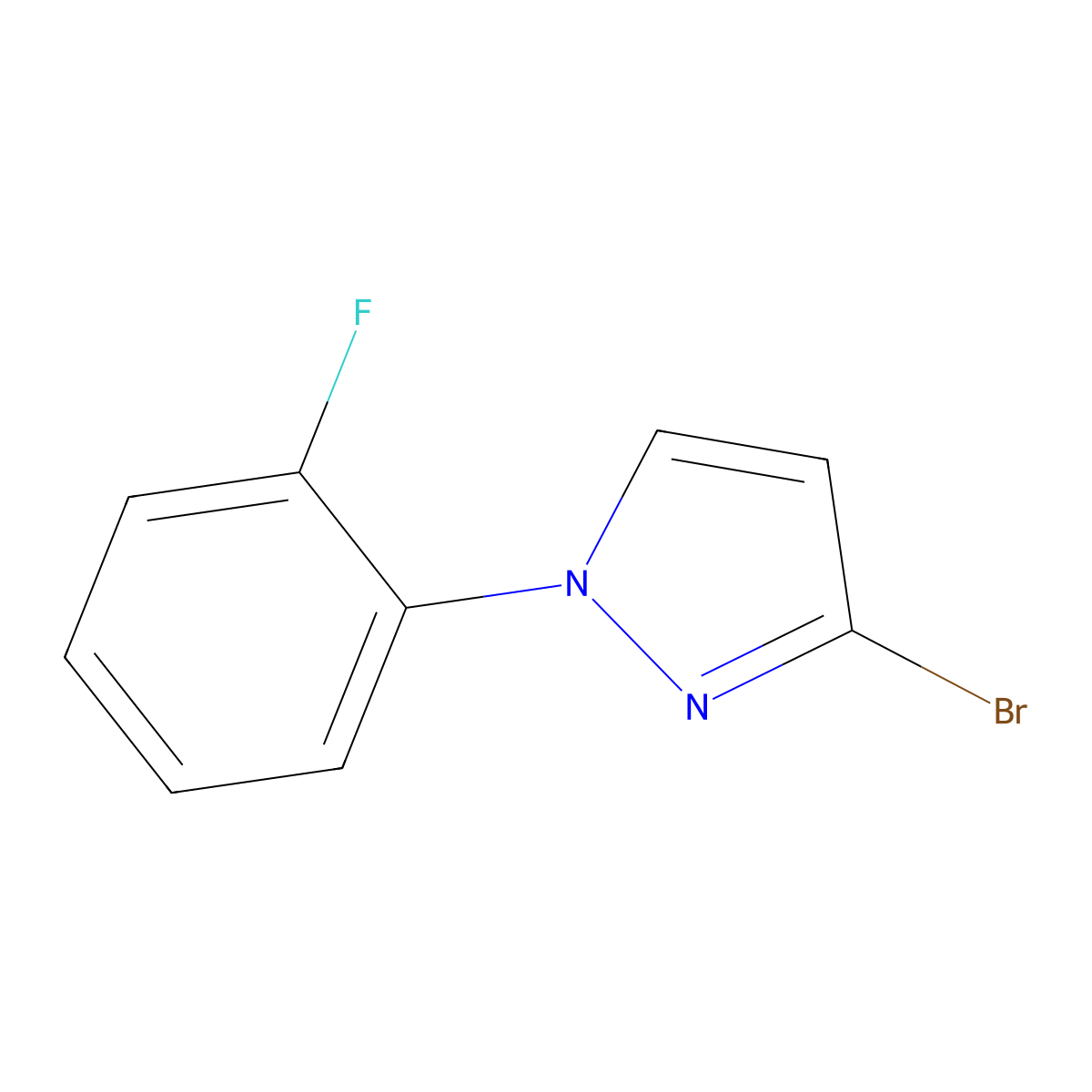 3-Bromo-1-(2-fluorophenyl)pyrazole molecular structure, CAS 1622840-12-3