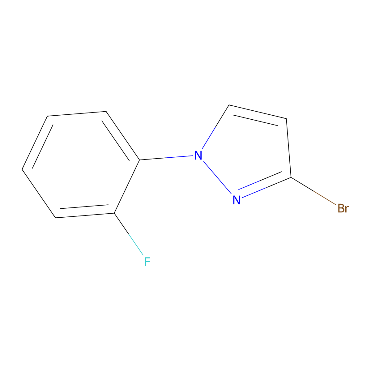 3-Bromo-1-(2-fluorophenyl)pyrazole molecular structure, CAS 1622840-12-3