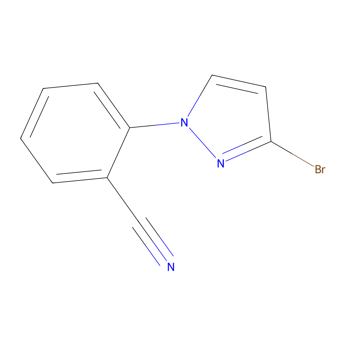3-Bromo-1-(2-cyanophenyl)pyrazole molecular structure, CAS 1622840-13-4