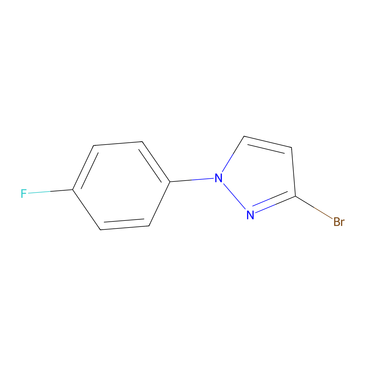 3-Bromo-1-(4-fluorophenyl)pyrazole molecular structure, CAS 1622840-15-6