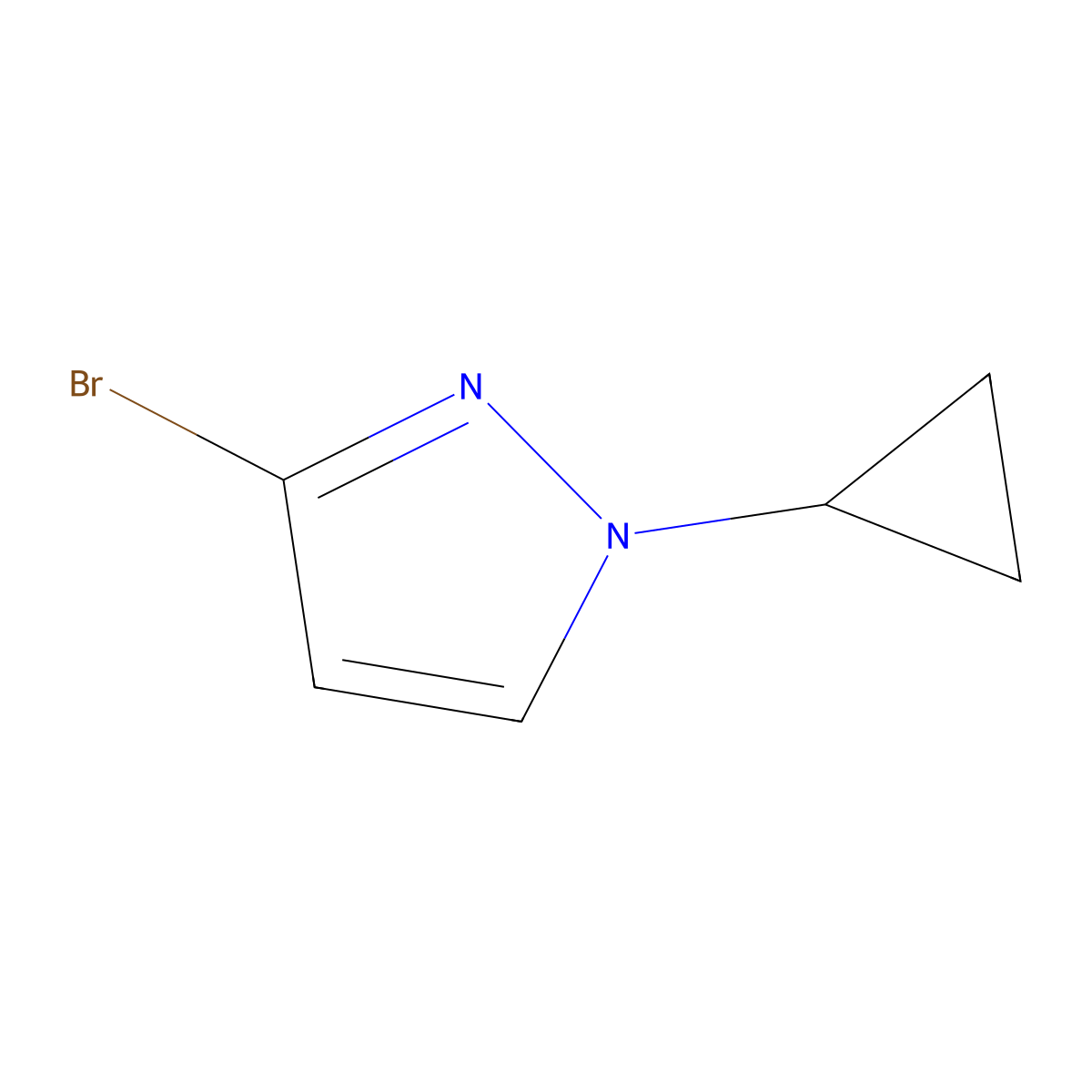 3-bromo-1-cyclopropyl-1H-pyrazole molecular structure, CAS 1622840-18-9