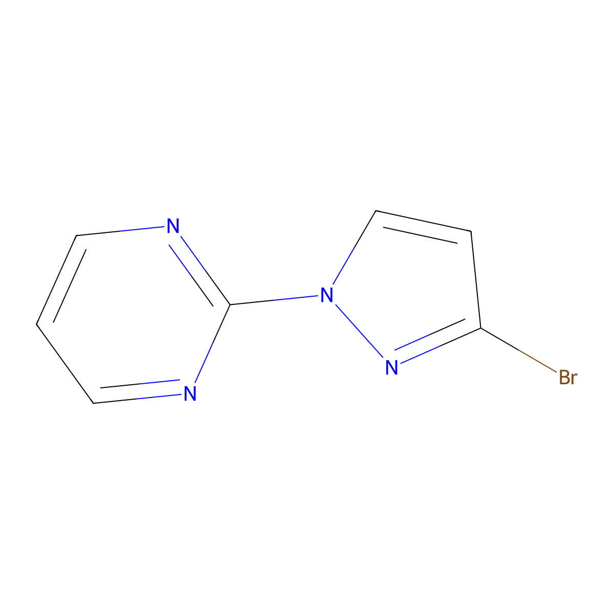3-Bromo-1-(pyrimidin-2-YL)-1H-pyrazole molecular structure, CAS 1622840-19-0