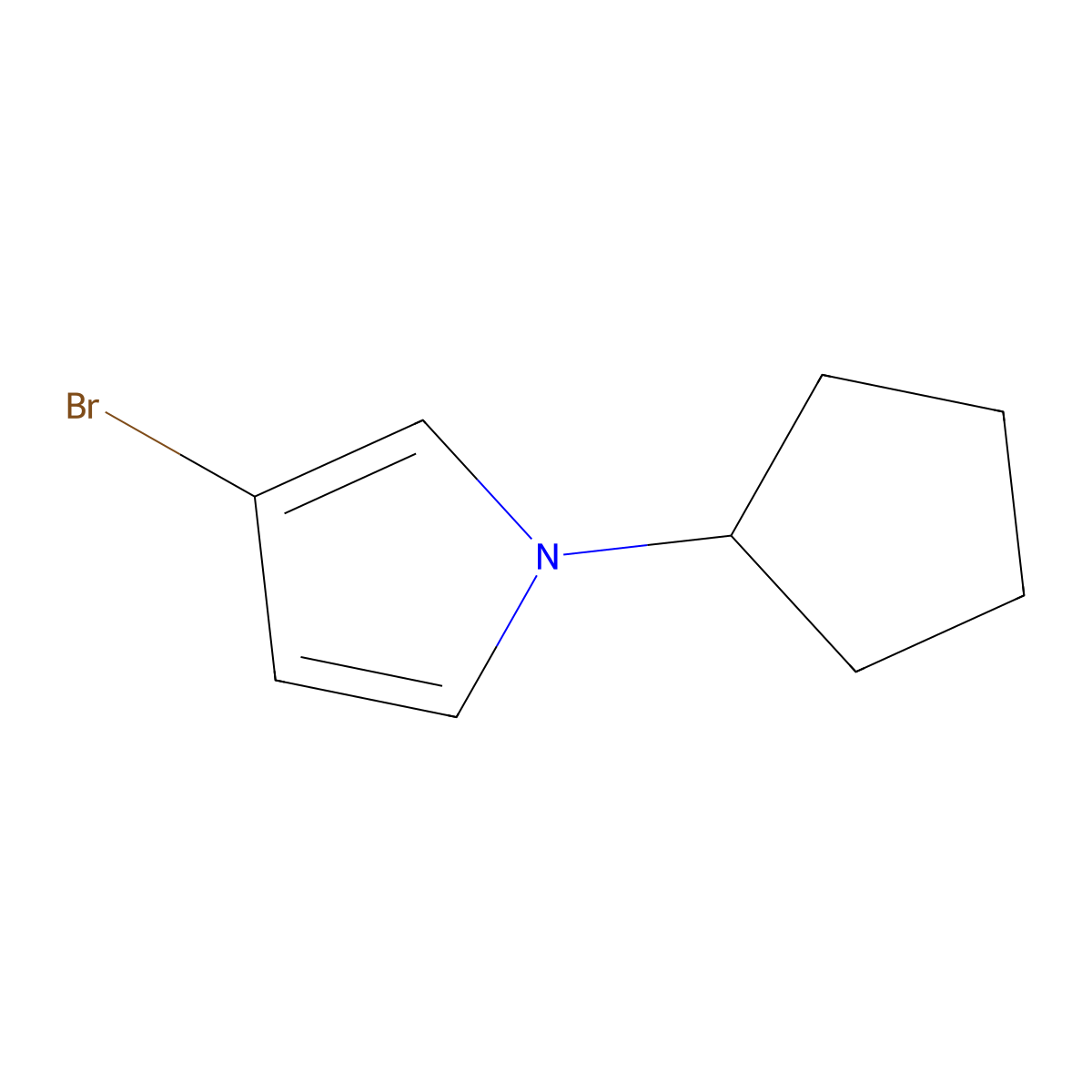 3-Bromo-1-(cyclopentyl)-1H-pyrrole molecular structure, CAS 1622840-22-5