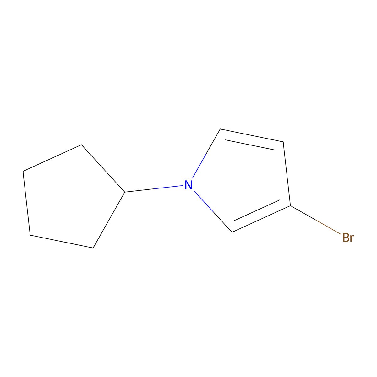 3-Bromo-1-(cyclopentyl)-1H-pyrrole molecular structure, CAS 1622840-22-5