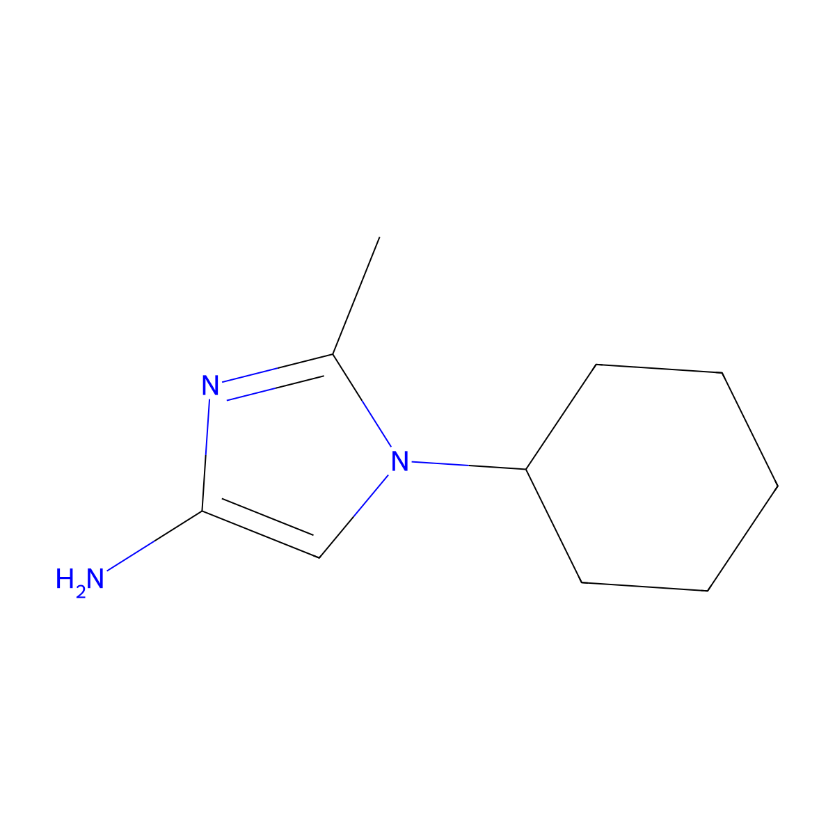 1-Cyclohexyl-2-methylimidazol-4-amine molecular structure, CAS 1622840-24-7