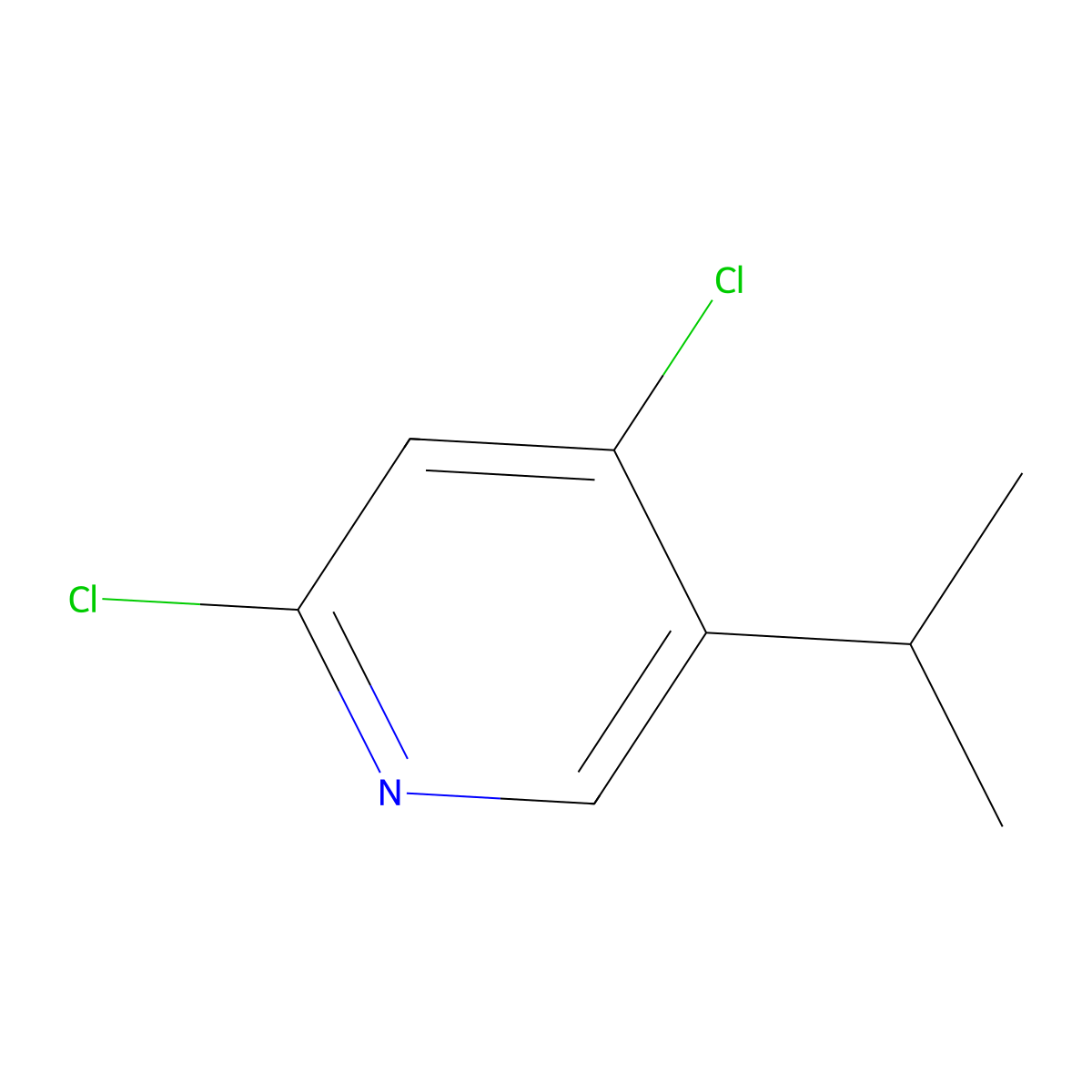 2,4-Dichloro-5-(propan-2-yl)pyridine molecular structure, CAS 1622840-25-8