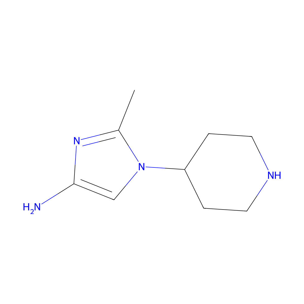 1-(Piperidin-4-yl)-2-methylimidazol-4-amine molecular structure, CAS 1622840-29-2
